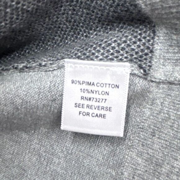 Women's Gray Argyle Long Sleeve Cardigan Sweater Twee Preppy Teacher Academia L - Picture 8 of 8